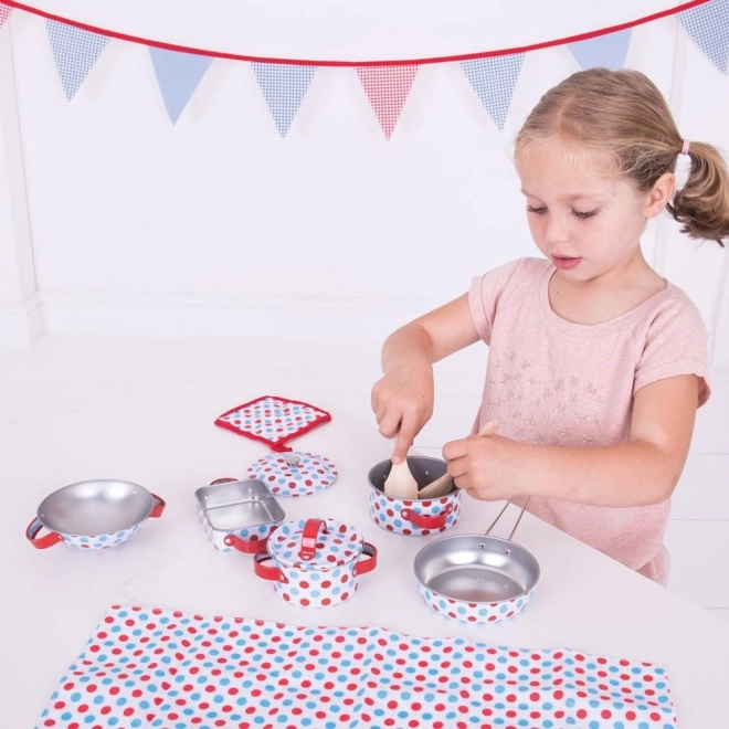 Bigjigs Toys Set d'ustensiles à pois