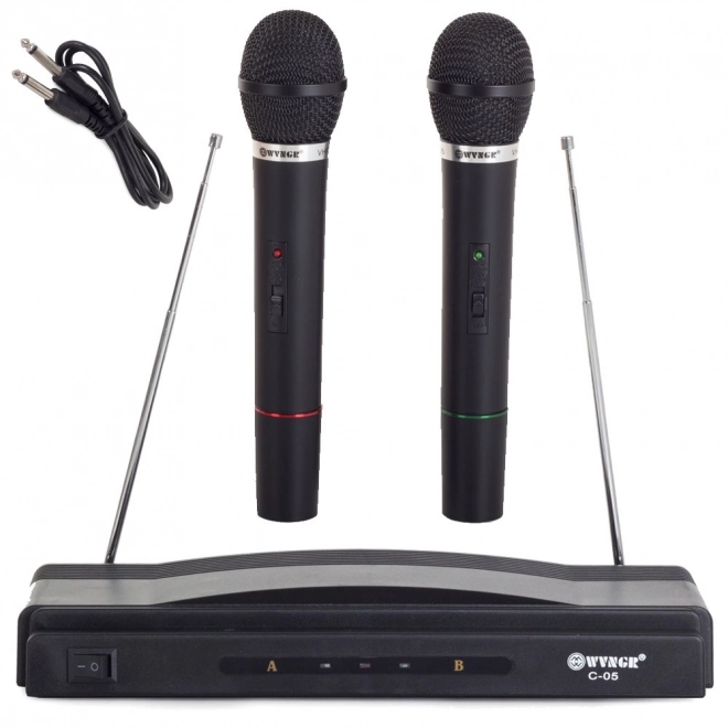 Kit de karaoké avec 2 micros sans fil et station
