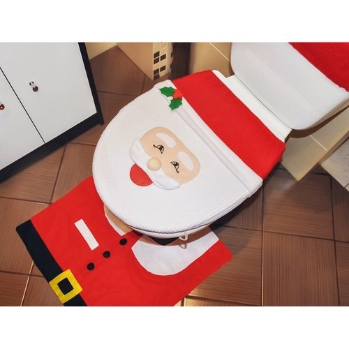 Housse de Noël pour toilettes avec tapis Ruhhy 22360