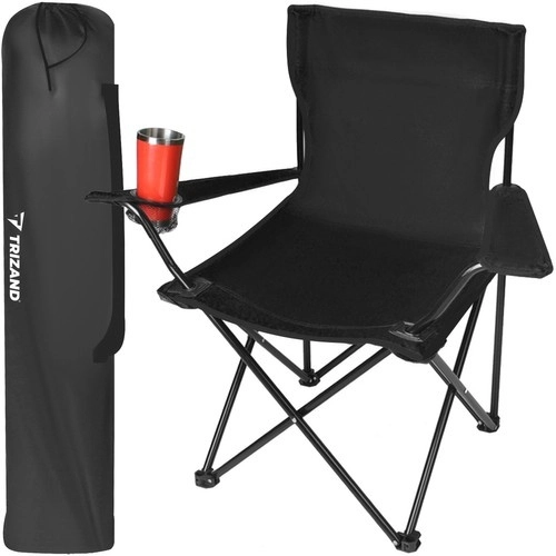 Chaise / Fauteuil pliant de pêche / camping - noir