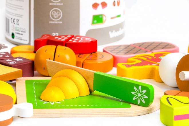 Aliments en bois à découper 23 pièces ECOTOYS