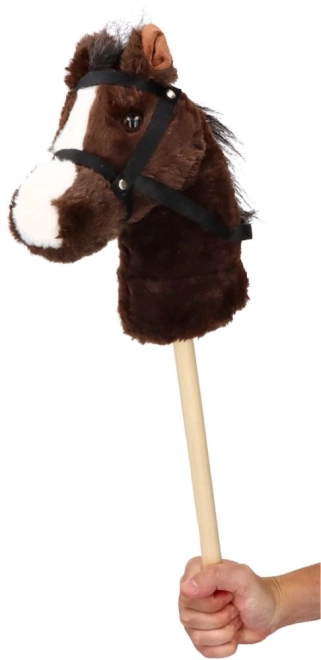 Cheval de loisir Bonnie bâton peluche - brun foncé