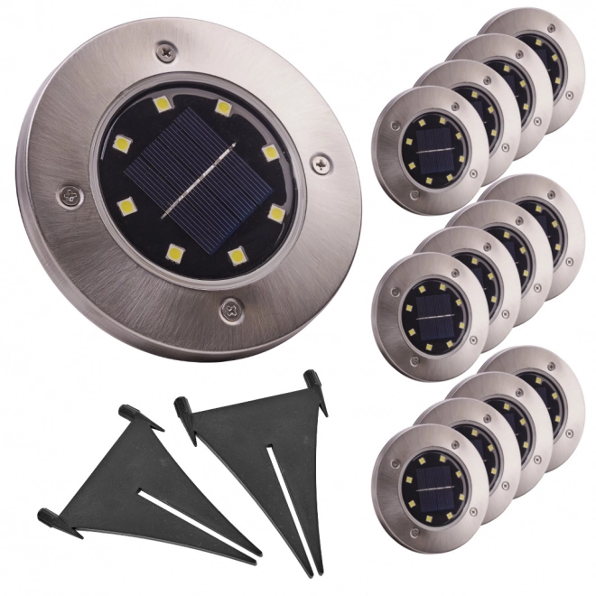 Éclairage LED de jardin solaire - 12 pièces