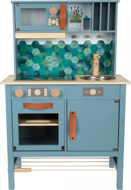 Cuisine en bois Tasty au style bleu fumé élégant