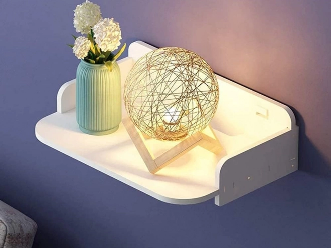 Étagère murale pour livres fleur blanche