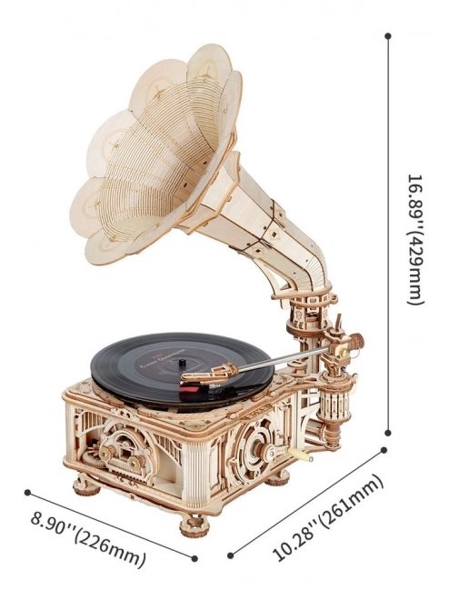 Puzzle 3D en bois Rokr Gramophone classique