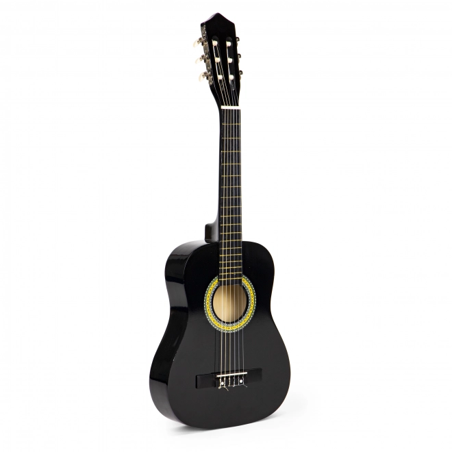 Grande guitare en bois pour enfants 6 cordes ECOTOYS – Noir