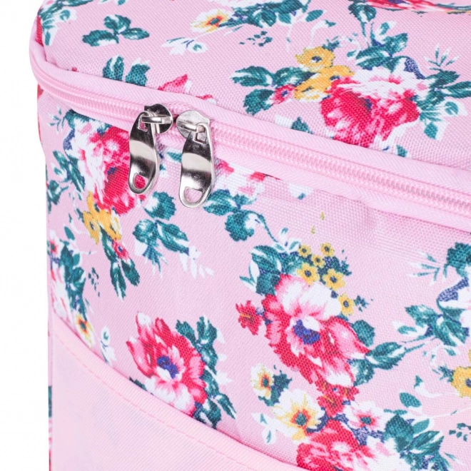Sac isotherme à motif floral 11L rose