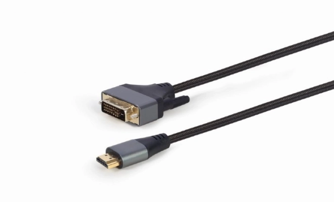 Câble HDMI vers DVI avec tressage 1,8m connecteurs dorés