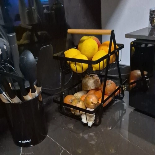 Panier à deux niveaux pour fruits et légumes de style loft