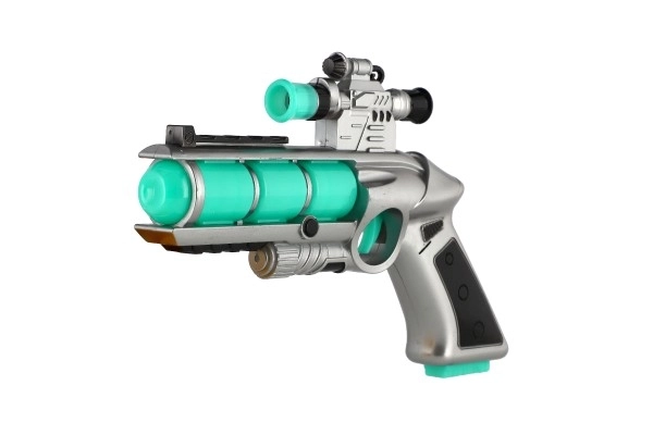 Pistolet avec viseur plastique 20cm à piles avec son et lumière dans une boîte