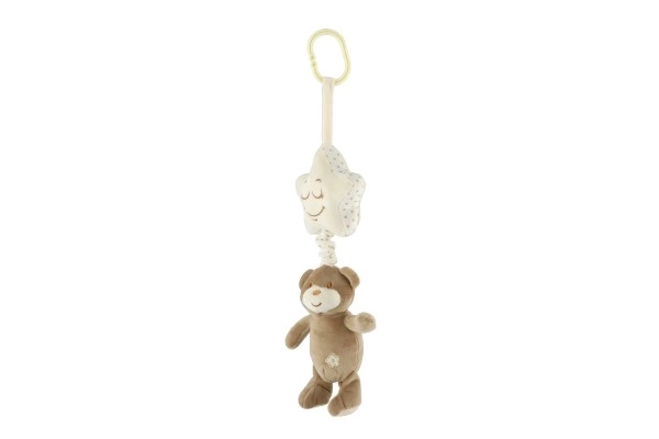Ours en peluche avec étoile à suspendre sur lit/calandre boîte à musique à remonter 36cm sur carte dans un sac 0+