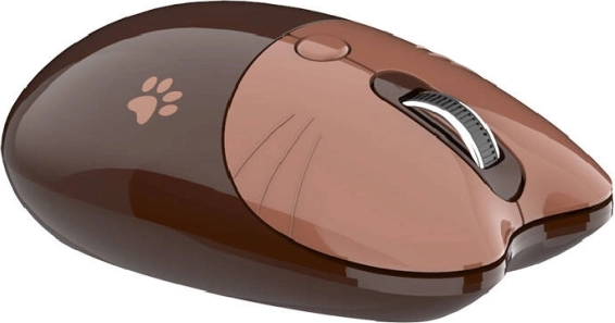 Souris sans fil MOFII en forme de chat marron
