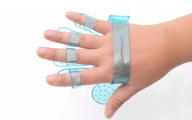 Gant de massage et de bain pour chiens - bleu