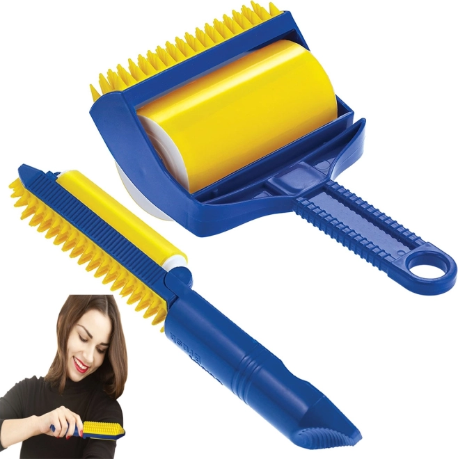 Rouleau gel pour nettoyer les vêtements et les fourrures avec mini rouleau pliable