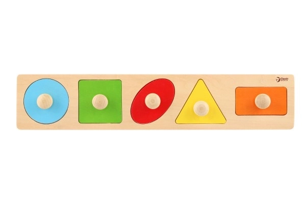 Puzzle en bois avec formes géométriques - 5 pièces