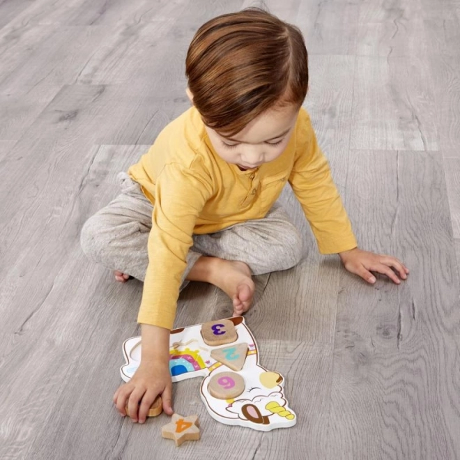 Puzzle en bois Little Tikes avec chiffres - Licorne, Dinosaure, Lama