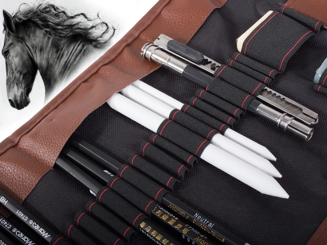 Ensemble de croquis professionnel avec valise