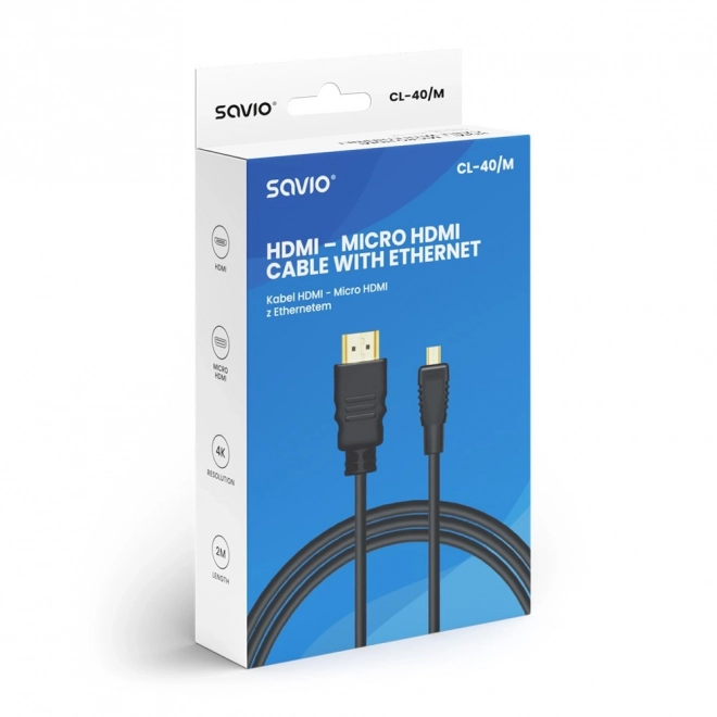 Câble HDMI (M) - micro HDMI (M) avec Ethernet, 2 m, CL-40/M