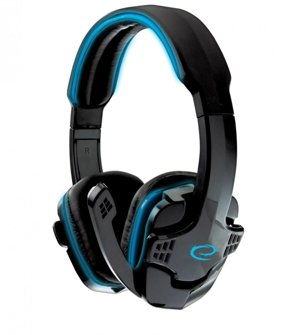 Casque avec micro pour joueur corbeau bleu