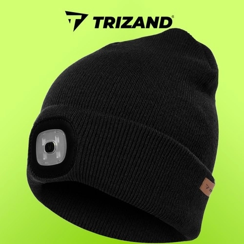 Bonnet d'hiver avec lampe frontale - Noir Trizand 22663