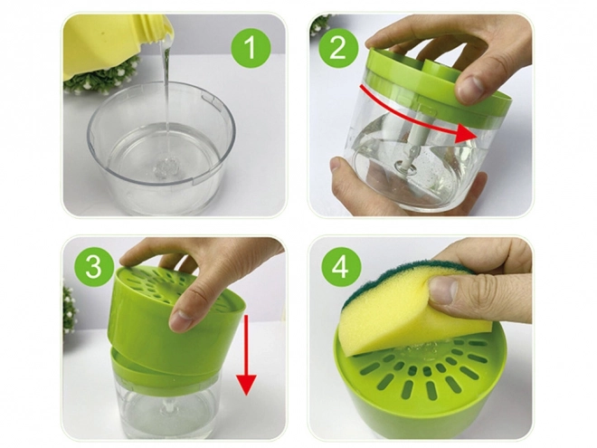 Distributeur de savon liquide avec éponge