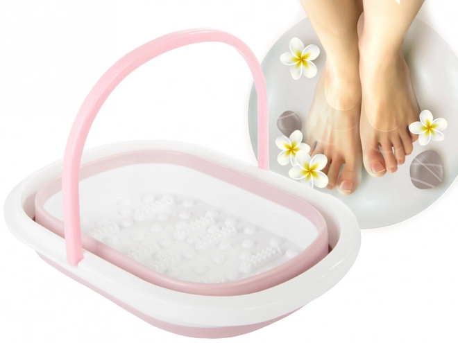 Bain de pieds pliable avec picots pour massage