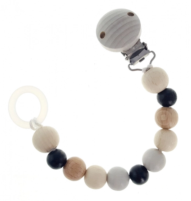 Hess clips pour tétine en bois naturel noir