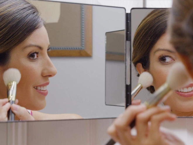 Miroir Pliable pour Cosmétiques avec Trois Panneaux