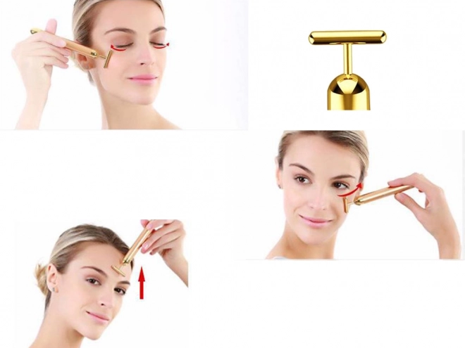 Appareil de massage facial en or vibrant