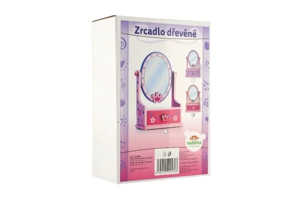 Boîte à bijoux en bois avec miroir pour petites princesses
