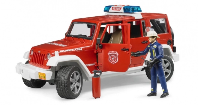 JEEP WRANGLER pompier rouge Bruder avec figurine et accessoires