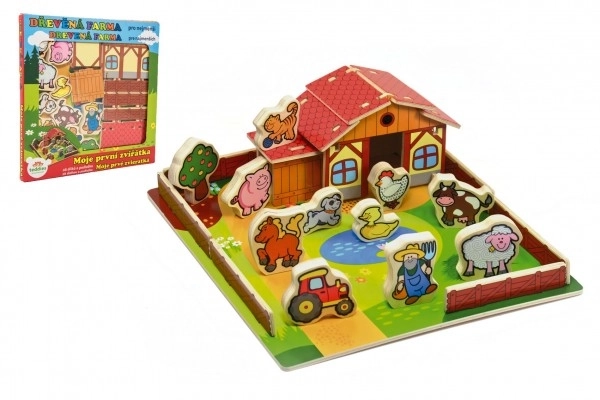 Ferme 3D en bois Mes premiers animaux - 28 pièces