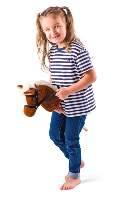 Cheval de loisir Bonnie bâton peluche - brun foncé