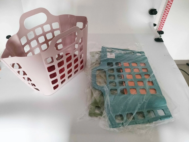 Panier pliant en plastique pour courses et linge