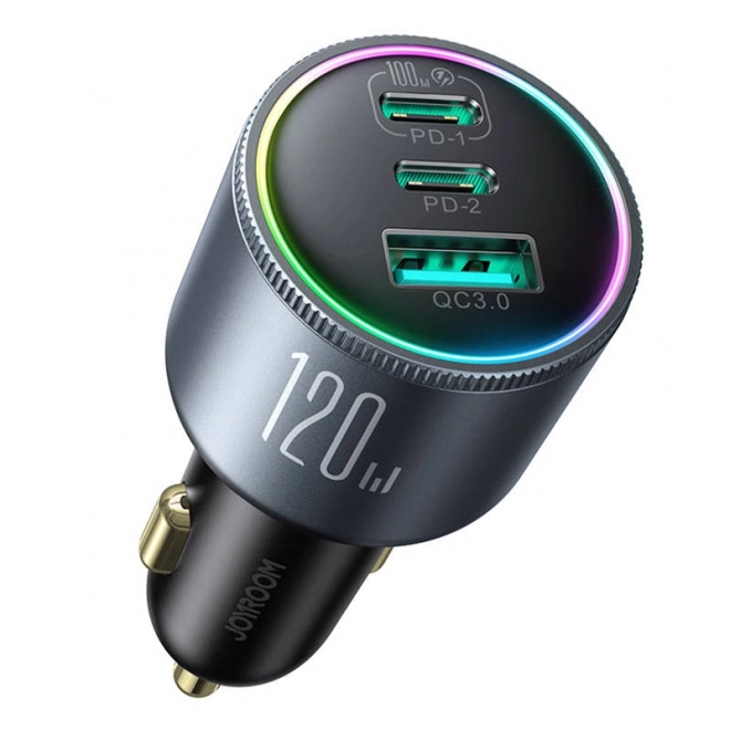 Chargeur de voiture Joyroom JR-CCN07, à 3 ports C-C, 120 W, (gris)