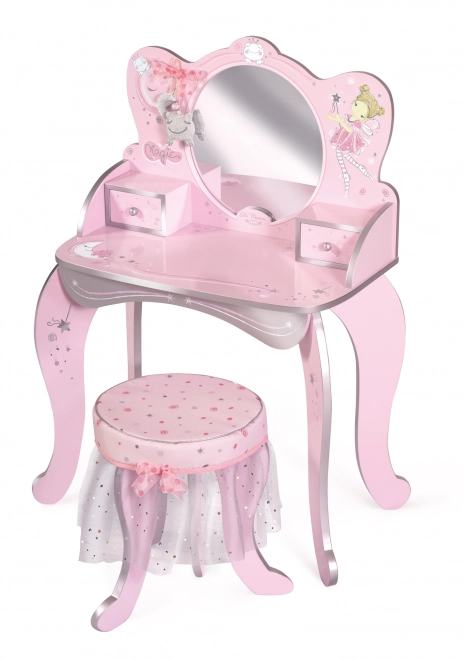 Coiffeuse en bois avec tabouret Magic Maria