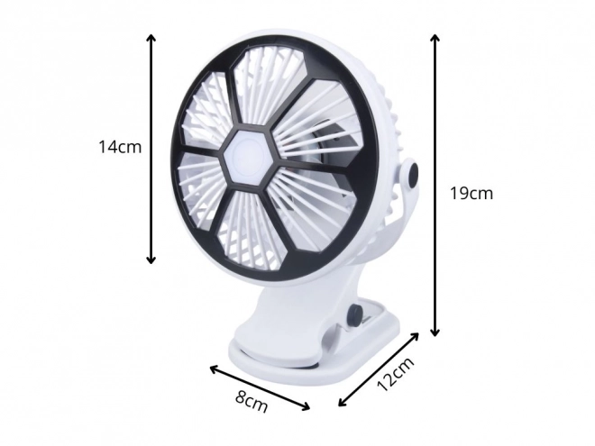 Ventilateur de bureau avec lumière LED et pince