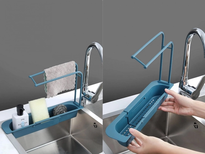 Organisateur d'ustensiles de cuisine étagère d'évier égouttoir pliable