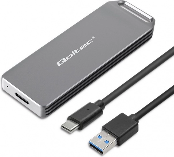 Mini boîtier pour disque M.2 SSD NVMe PCIe USB3.1 10 Gb/s 2 To argent