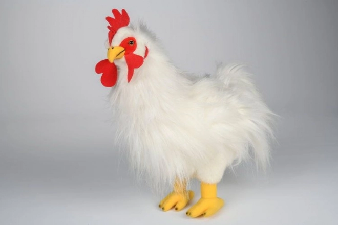 Coq en peluche blanc 42 cm