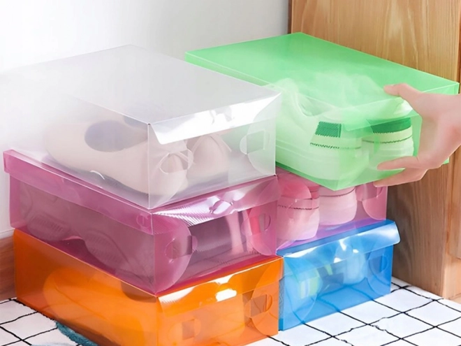 Boîtes à chaussures transparentes multicolores 10pcs