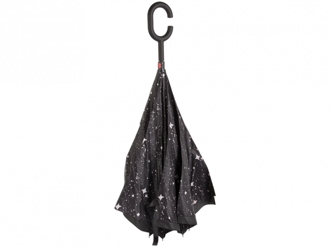 Parapluie inversé pliant avec structure robuste et fils résistants – Noir