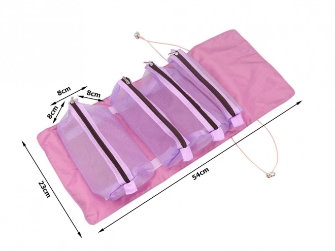 Organisateur de voyage pour cosmétiques avec fermeture éclair 4 en 1