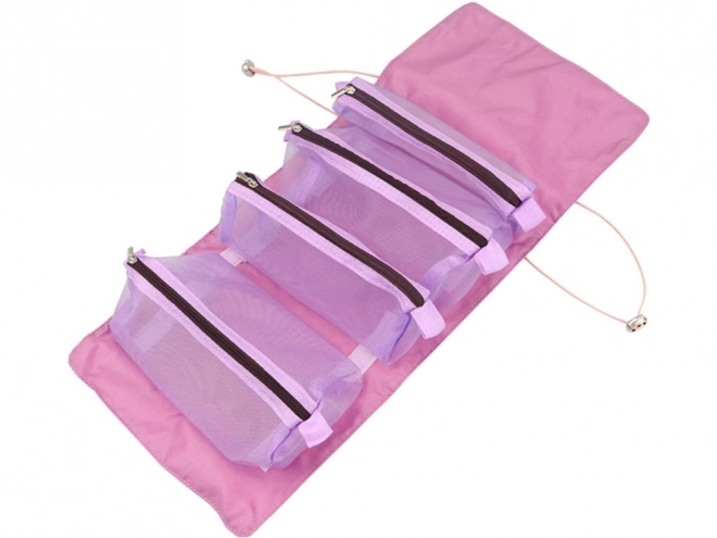Organisateur de voyage pour cosmétiques avec fermeture éclair 4 en 1