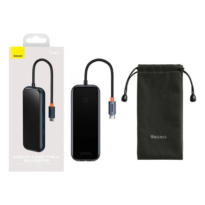 Baseus AcmeJoy 5v1 USB-C Hub avec 2x USB 3.0, USB 2.0, USB-C PD et RJ45