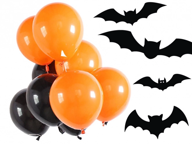 Ballons Halloween noirs et orange 20 pcs