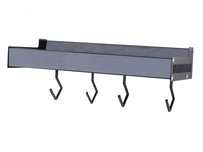 Étagère murale en aluminium noir pour épices