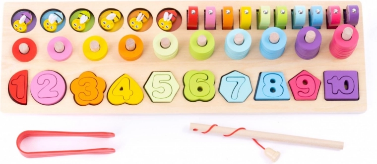 Tri des formes et des couleurs avec enfilage d’anneaux