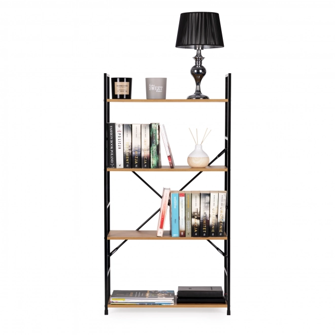 Étagère large en bois moderne avec 4 tablettes